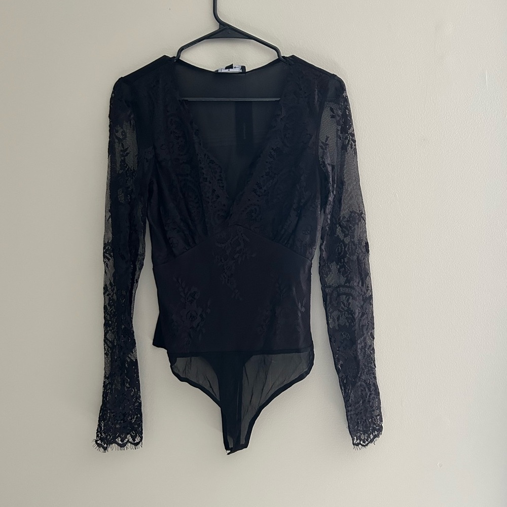 NWT Lulus Black Lace Bodysuit